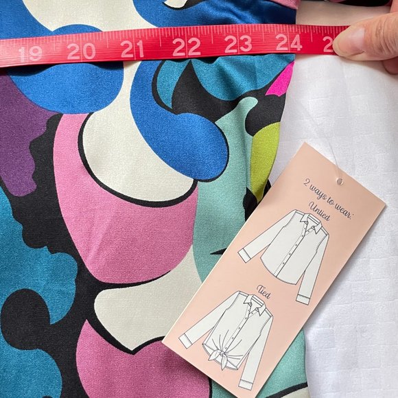 NWT Haver London Shirt Blouse in Abstract Paisley - Picture 5 of 7